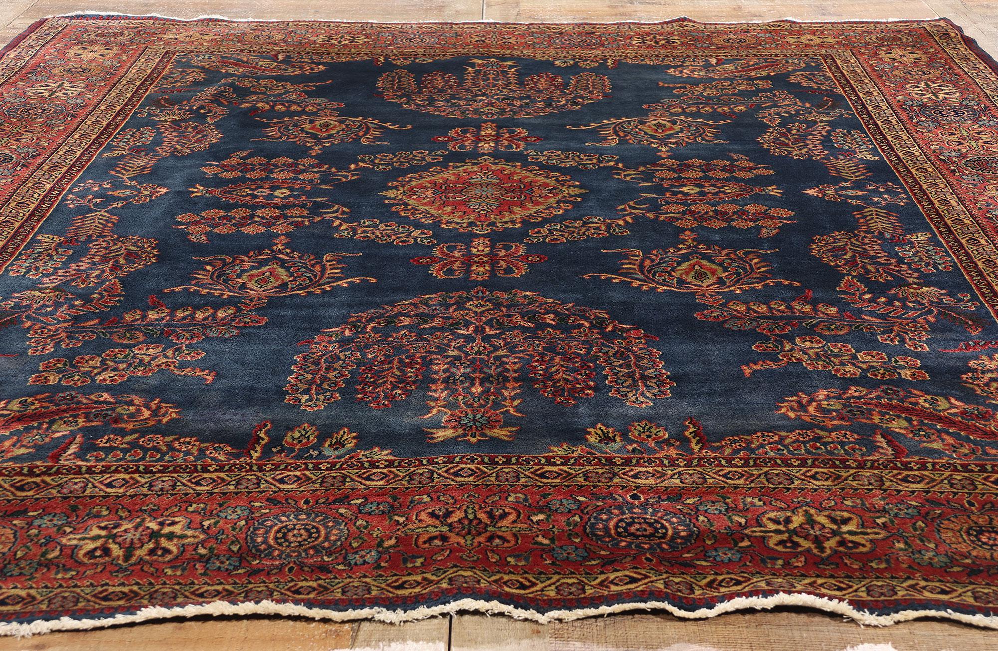Lana Tappeto indiano vintage Mohajeran Sarouk, 07'10 x 09'03 in vendita