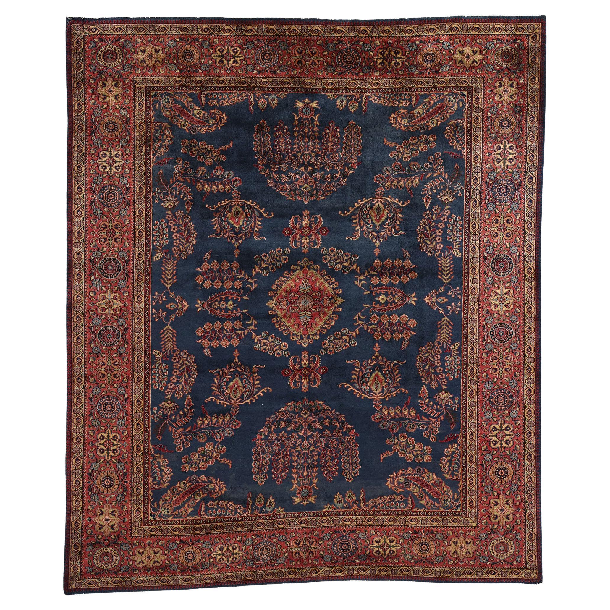 Tappeto indiano vintage Mohajeran Sarouk, 07'10 x 09'03 in vendita