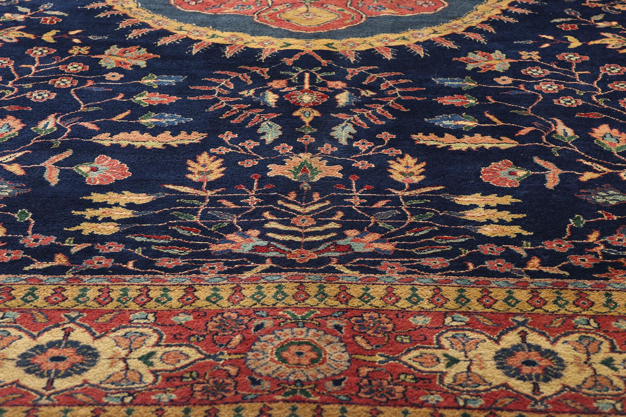 Annodato a mano Tappeto Sarouk indiano vintage, 07'11 x 09'08 in vendita