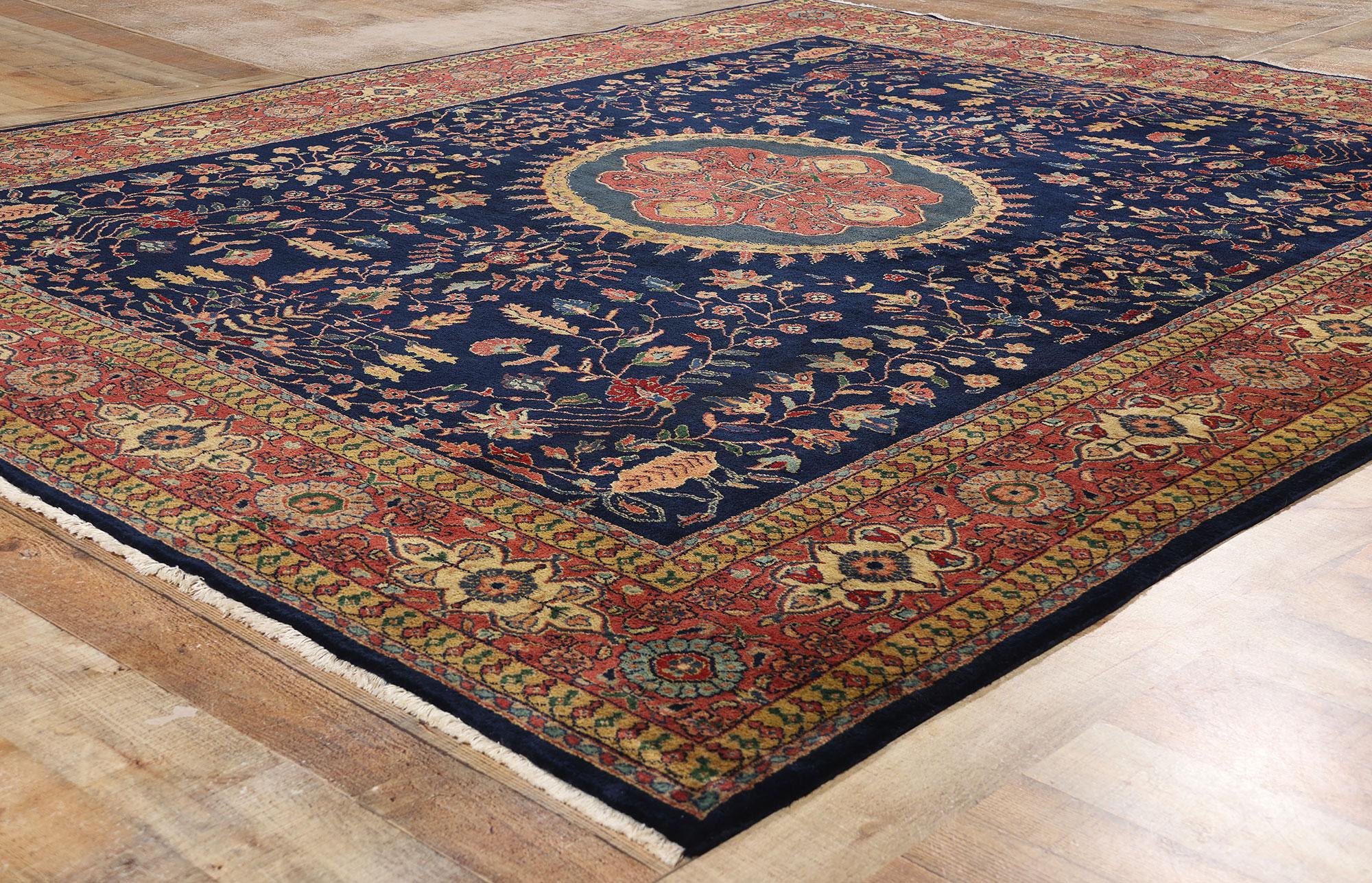 XX secolo Tappeto Sarouk indiano vintage, 07'11 x 09'08 in vendita