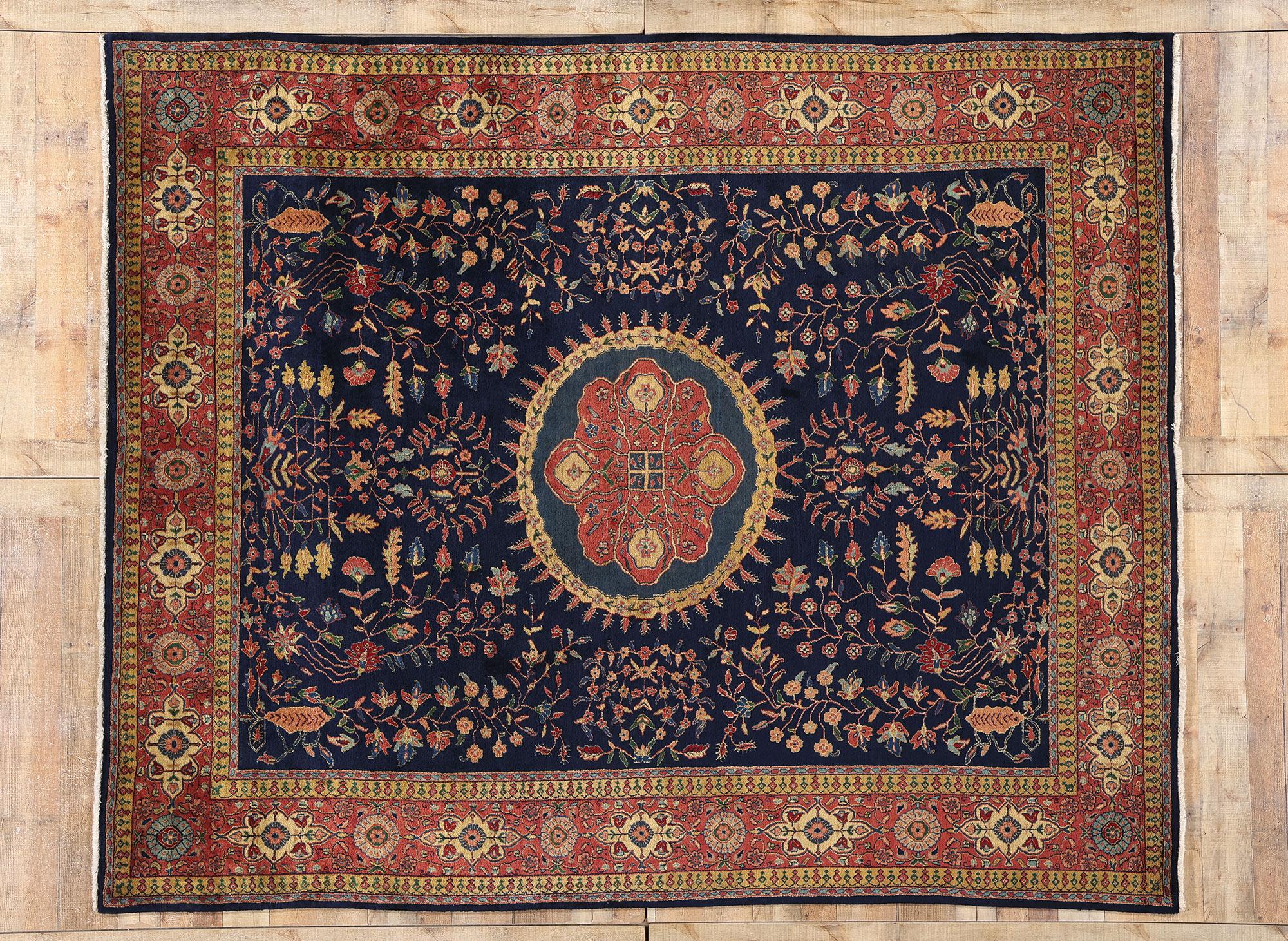 Tappeto Sarouk indiano vintage, 07'11 x 09'08 in vendita 1