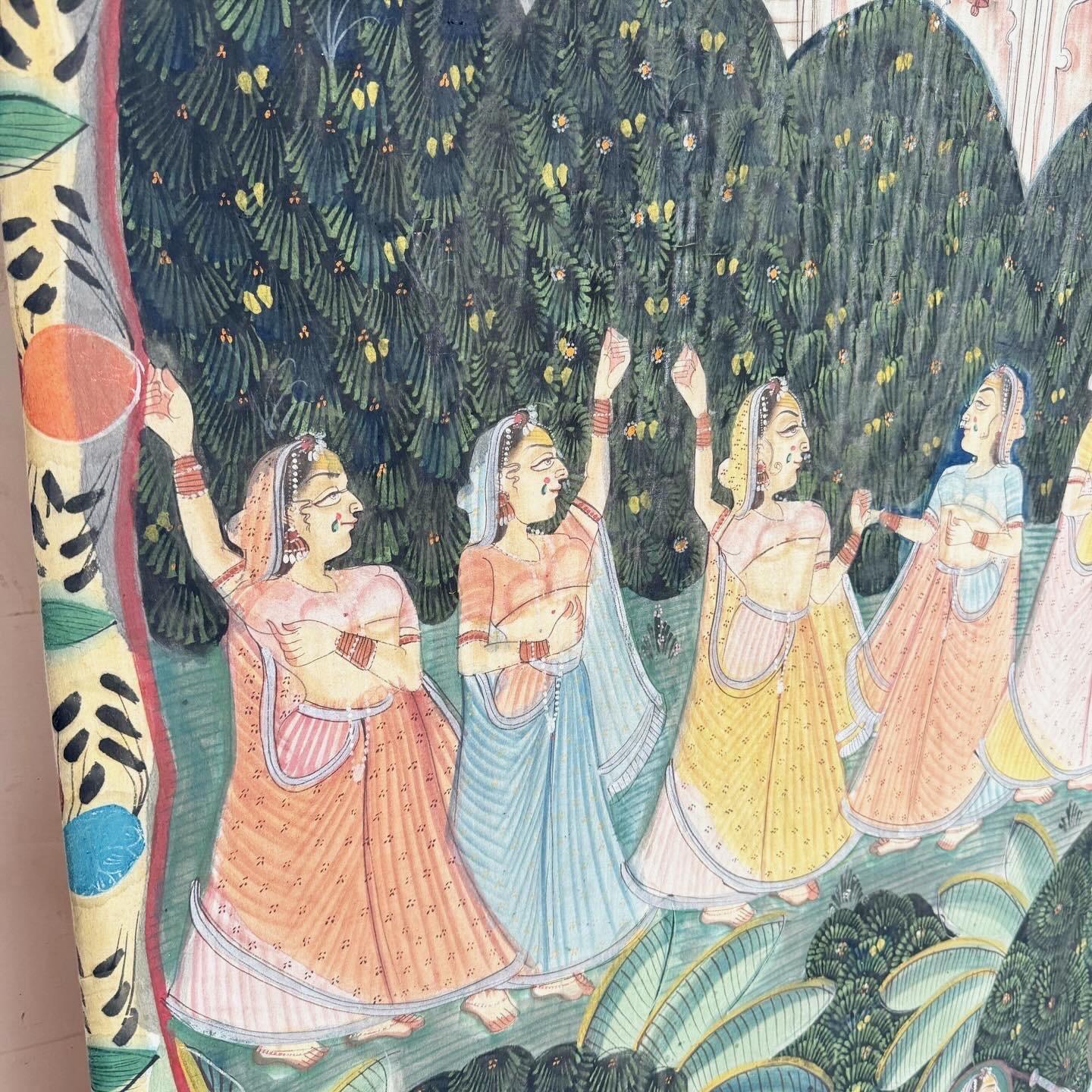 Vintage Indian Pishhwai Painting of Krishna on Fabric 4