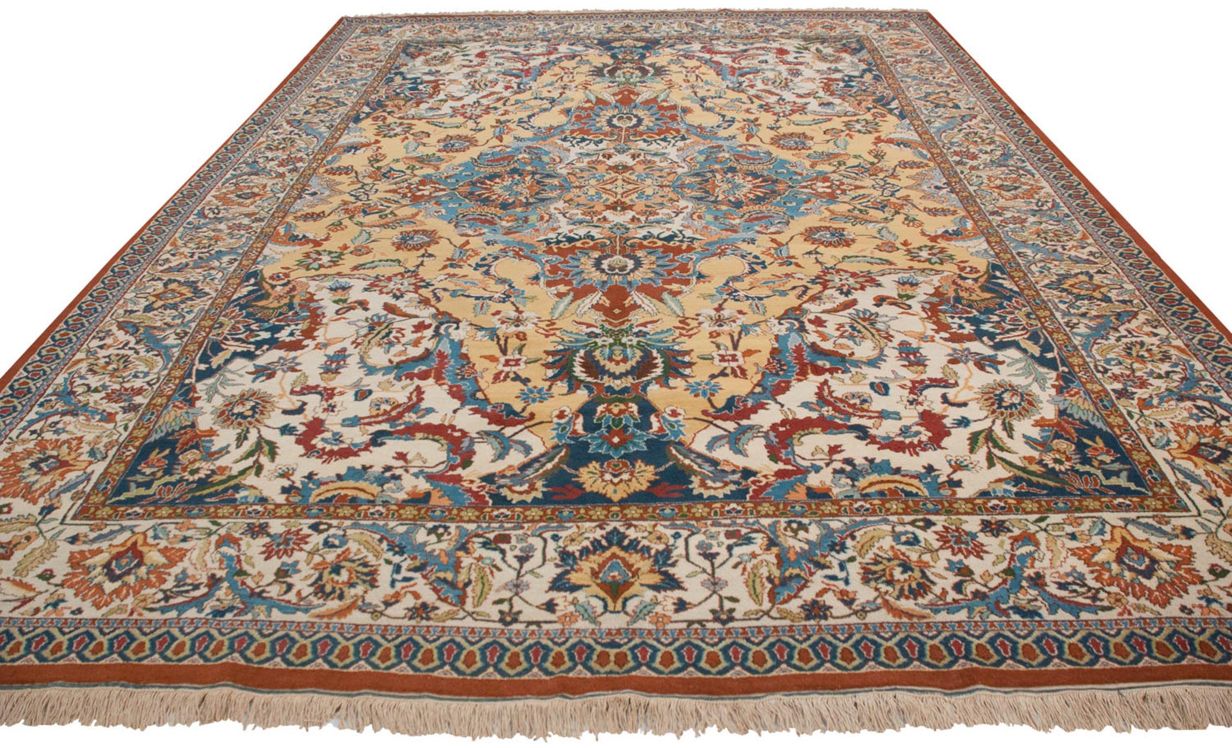 Indischer Vintage-Teppich im Polonaise-Design (Sonstiges) im Angebot