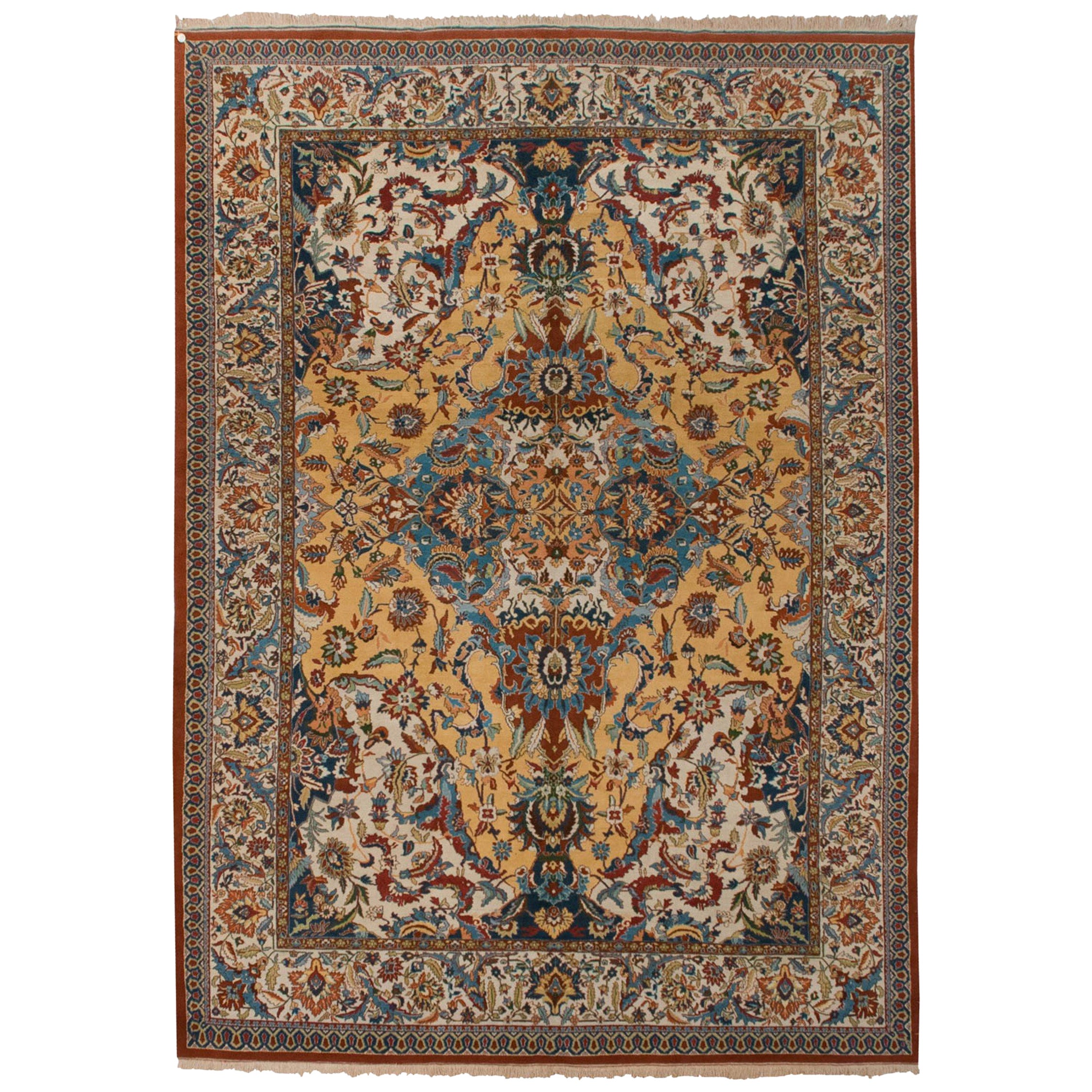 Tappeto indiano d'epoca con design polacca