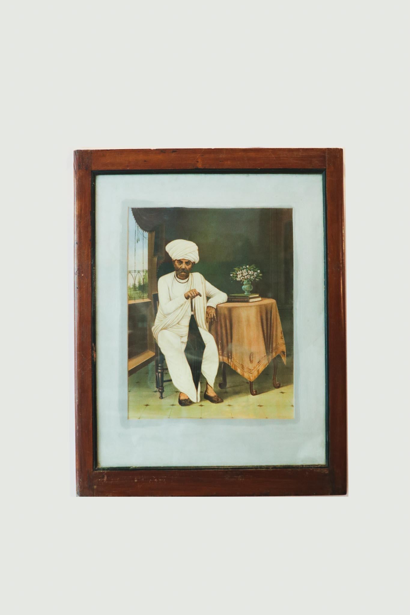 Peint Portrait indien vintage 
