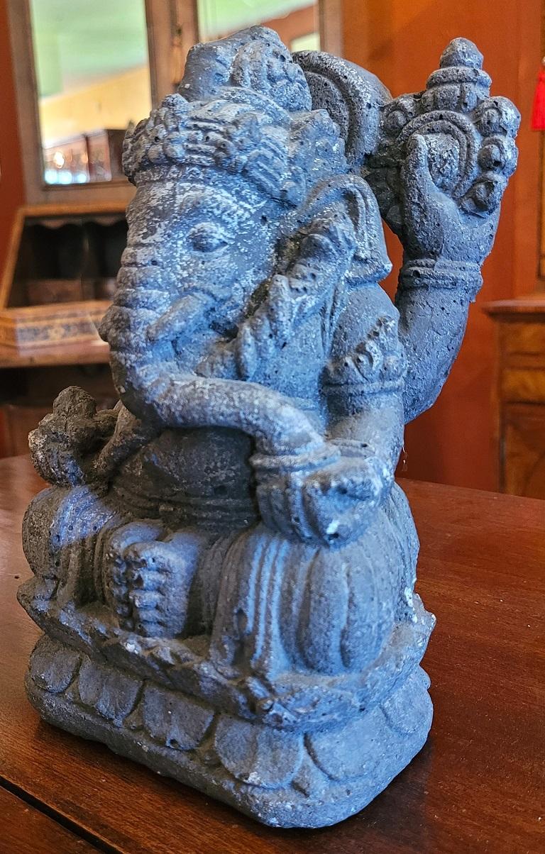 Vintage Indian Pumice Stone Carving of Ganesha 3