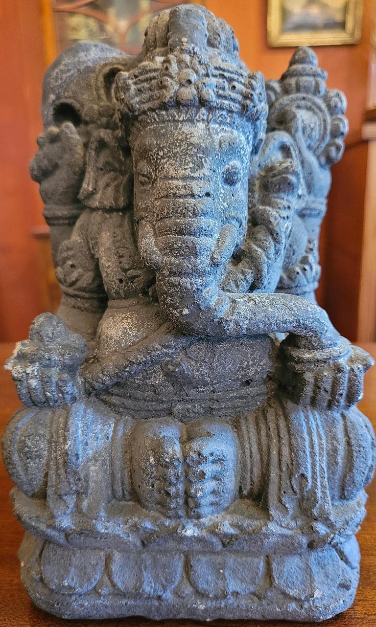 Vintage Indian Pumice Stone Carving of Ganesha 4
