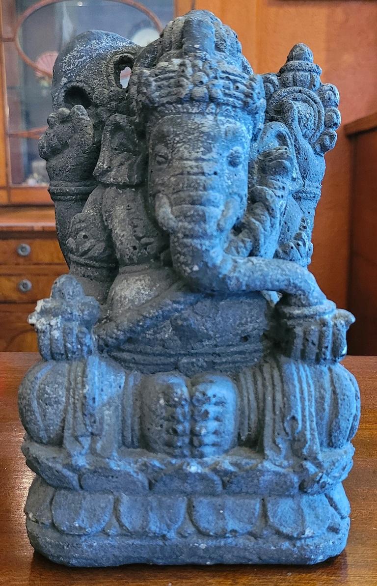 20th Century Vintage Indian Pumice Stone Carving of Ganesha