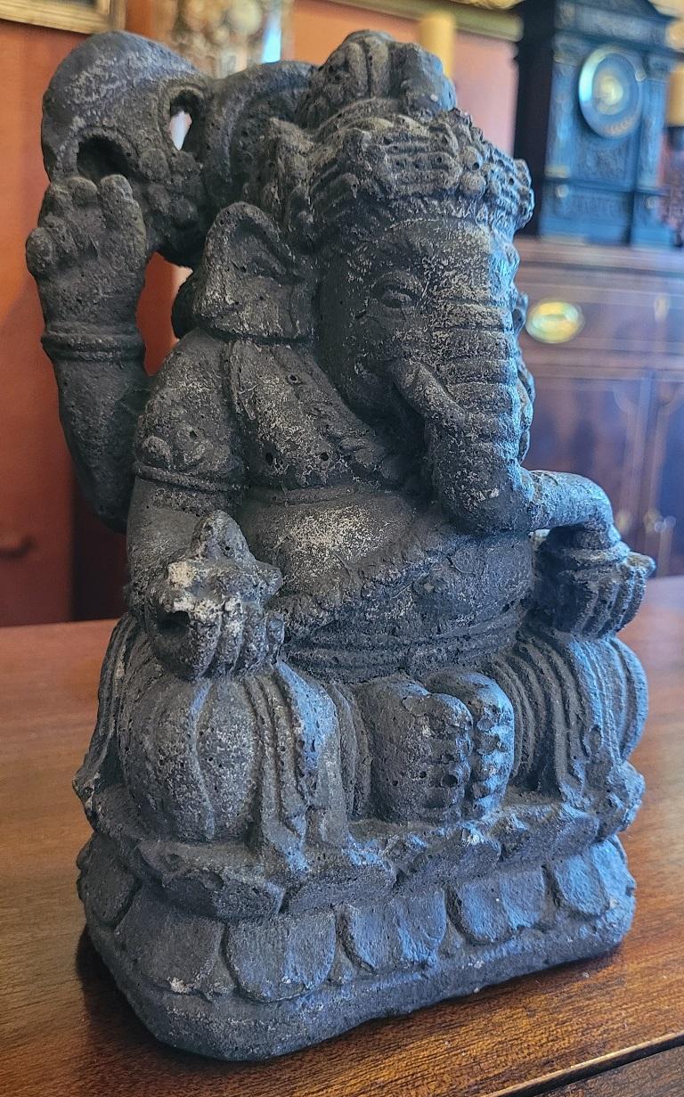 Vintage Indian Pumice Stone Carving of Ganesha 2