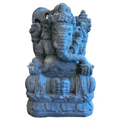 Sculpture indienne vintage de Ganesh en pierre de pumice