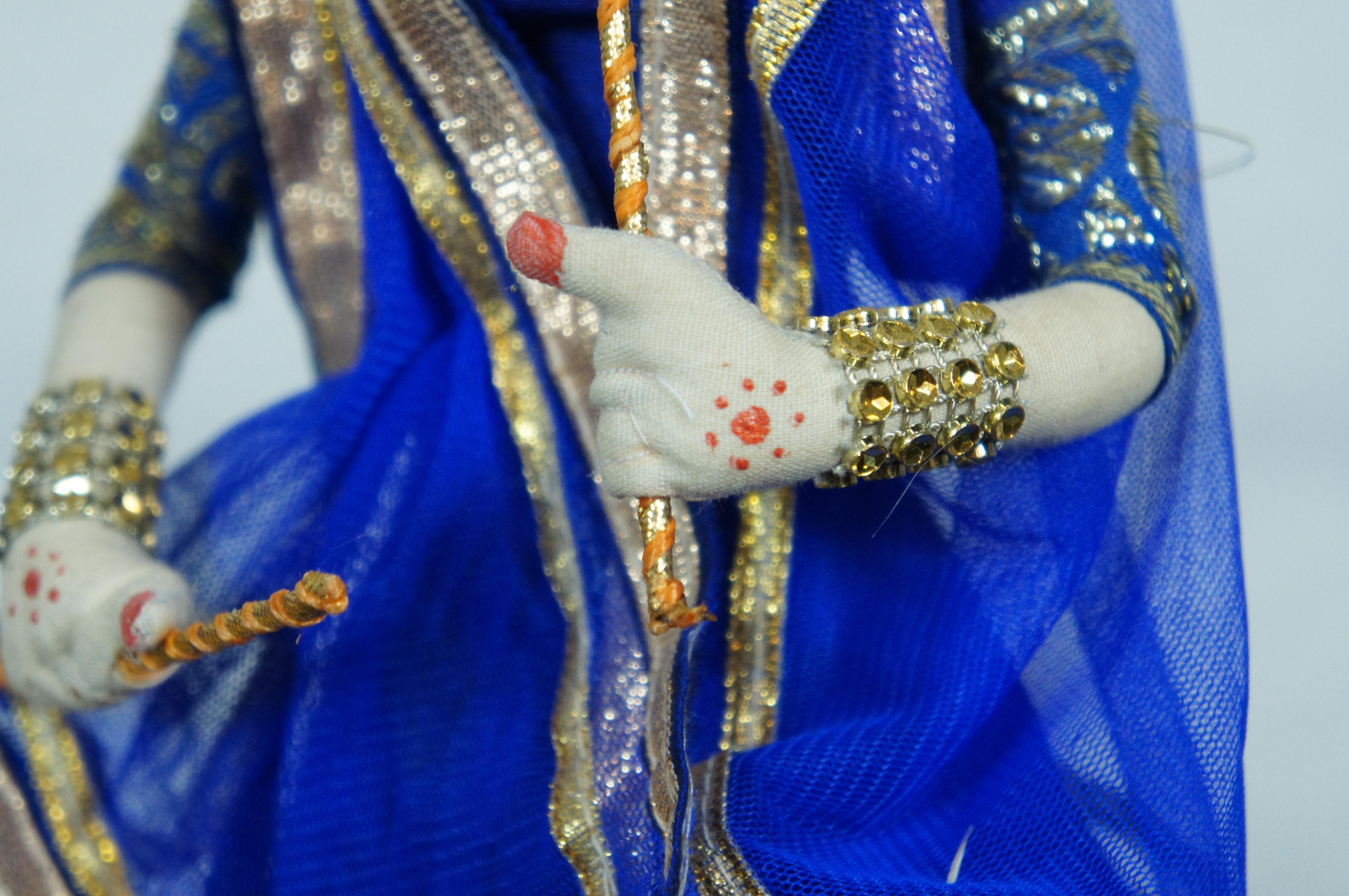 Vintage Indian Radha Krishna Gopi God Goddess Temple Idol Doll Figurines 6