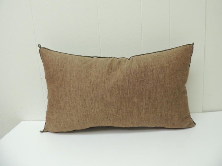 Vintage Indian Red And Gold Long Decorative Lumbar Pillow For Sale
