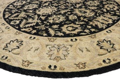 Vintage Indian Round Area Rug, Circular Rug with Modern Amish Style