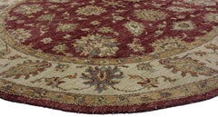 Vintage Indian Round Area Rug, Circular Rug with Traditional Style