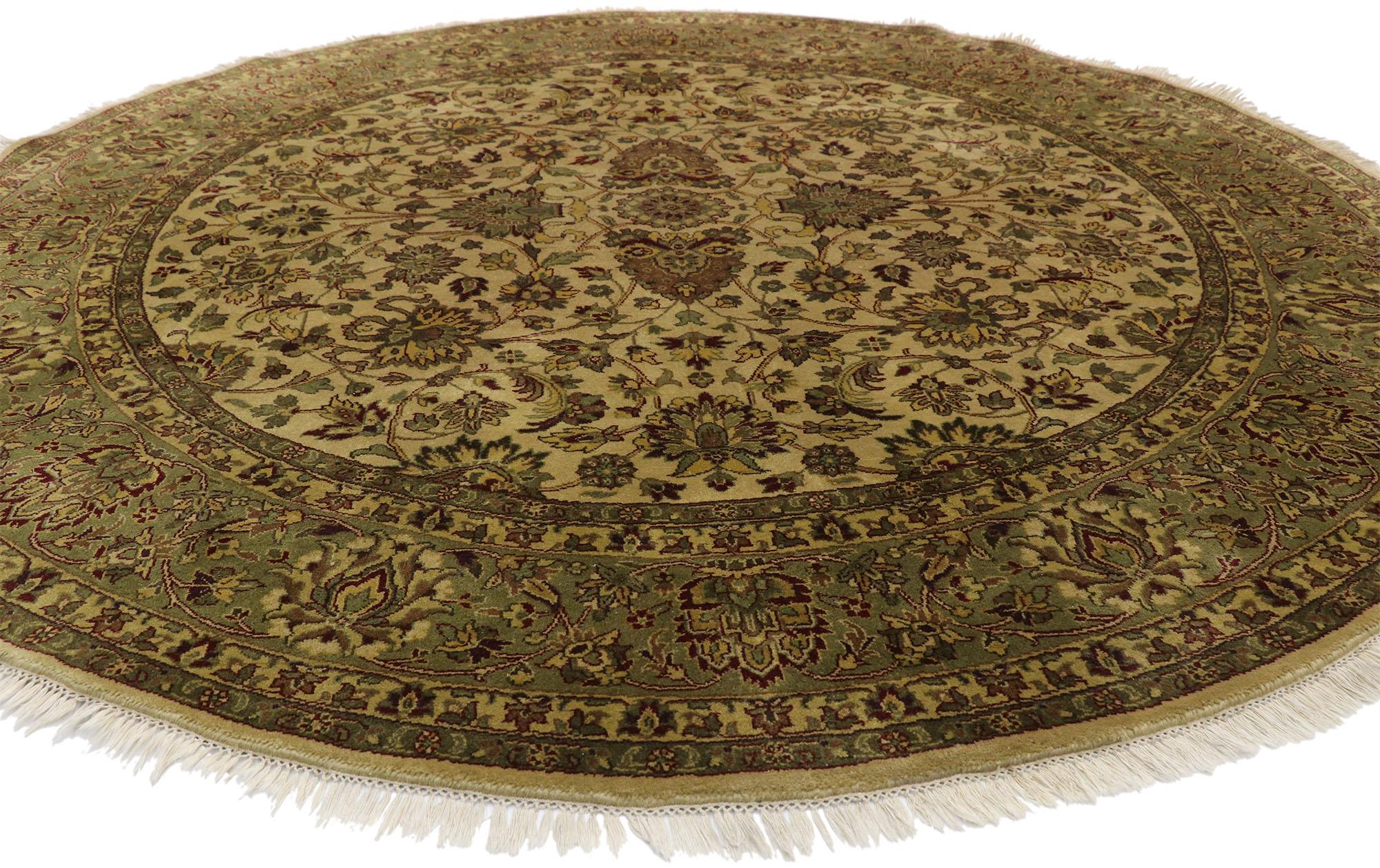 Shaker Vintage Indian Round Area Rug, Circular Rug with Traditional Style