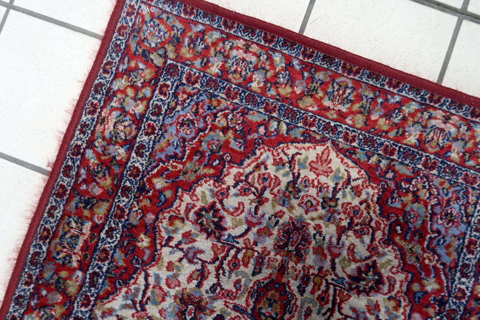 Hand-Knotted Vintage Indian Rug 2.1' x 3.9', 1970s - 1C1121 For Sale
