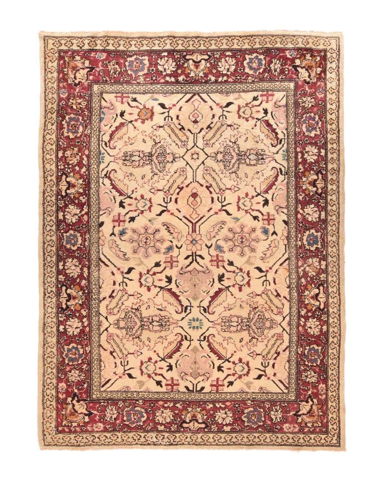 Mid-20th Century Fine Antique Agra Rug 6' x 7'9'' For Sale