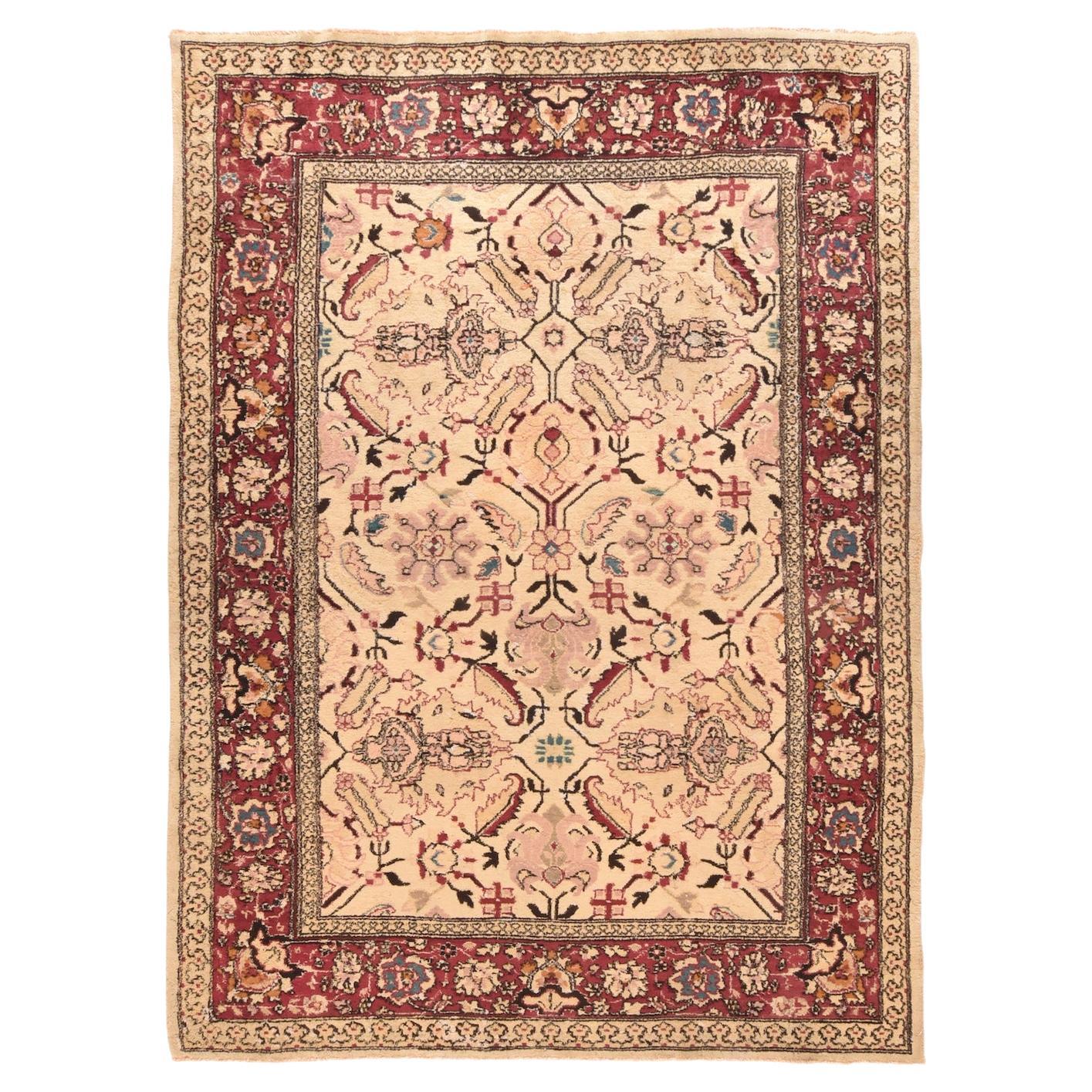 Fine Antique Agra Rug 6' x 7'9'' For Sale