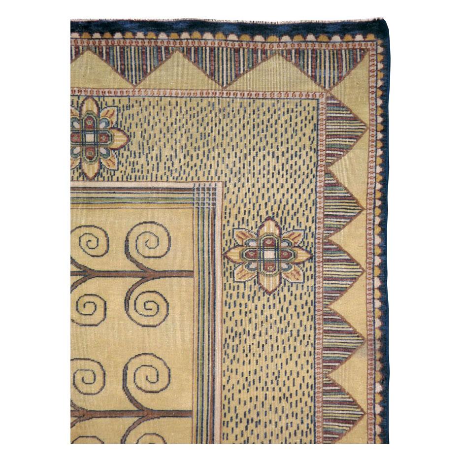 Art Deco Vintage Indian Deco Style Rug For Sale