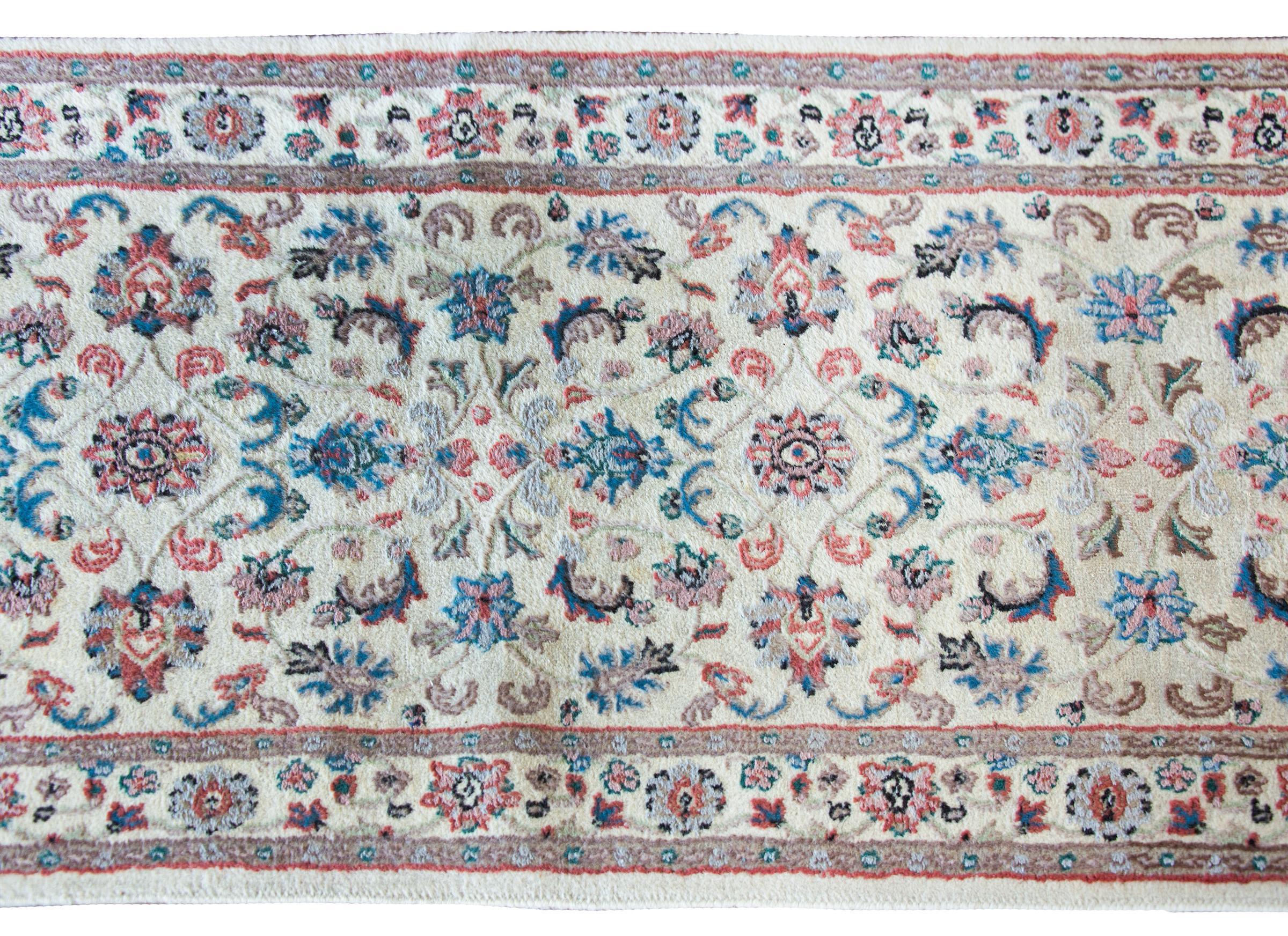 Hand-Knotted Vintage Indian Rug For Sale
