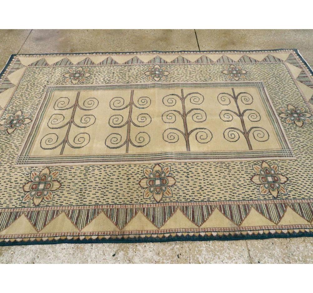 Vintage Indian Deco Style Rug For Sale 2