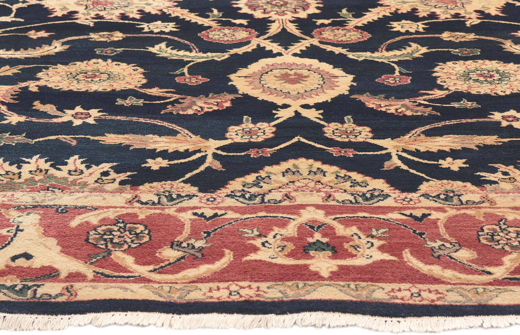 Hand-Knotted Vintage Indian Rug, Timeless Elegance Meets Traditional Sensibility For Sale