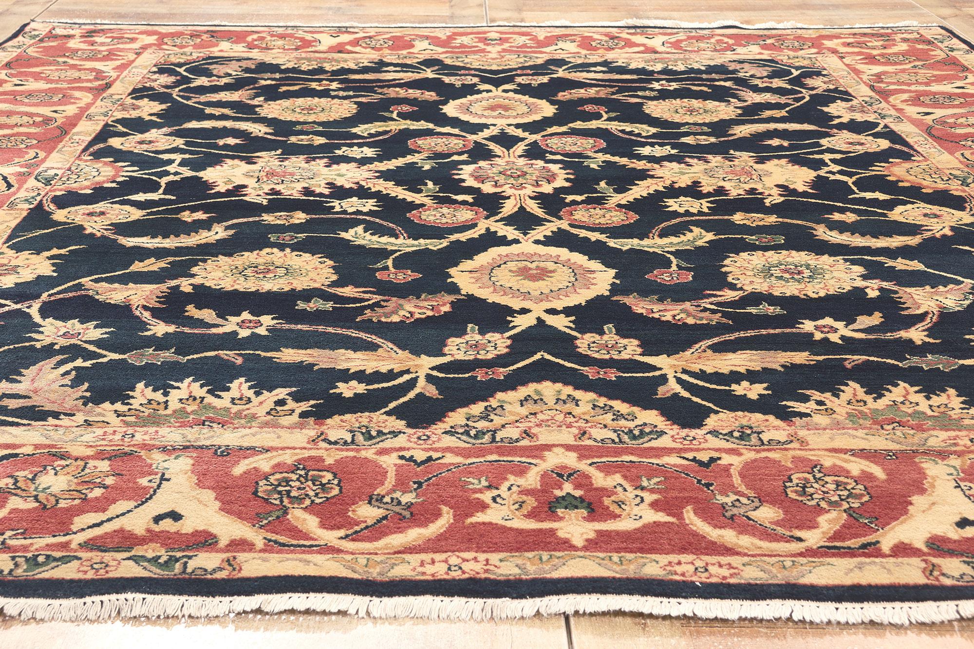 Indischer Vintage-Teppich, zeitlose Eleganz trifft auf traditionelle Sensibilität im Angebot 1