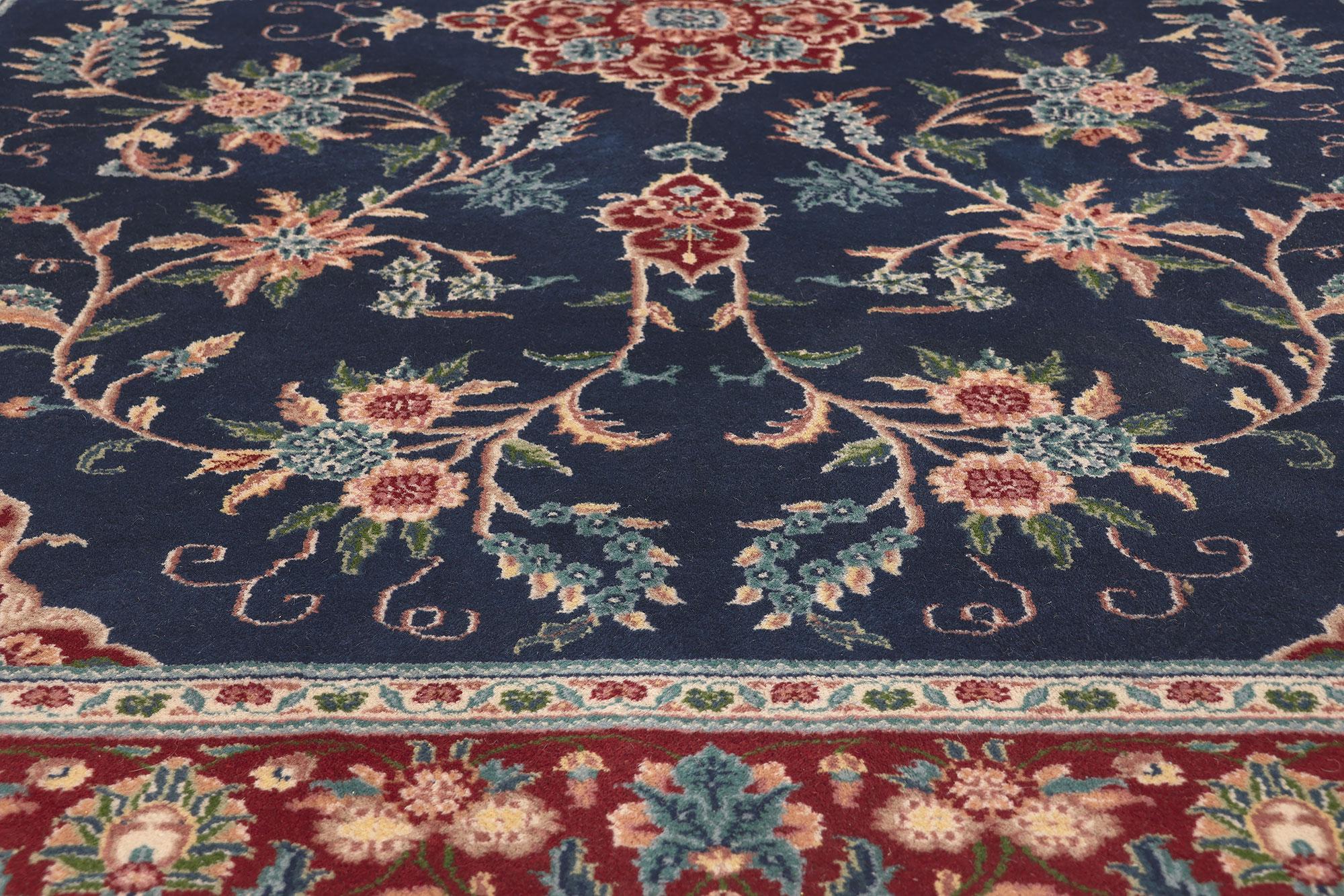 Vintage Indian Rug, Traditional Sensibility Meets Patriotic Flair In Good Condition For Sale In Dallas, TX