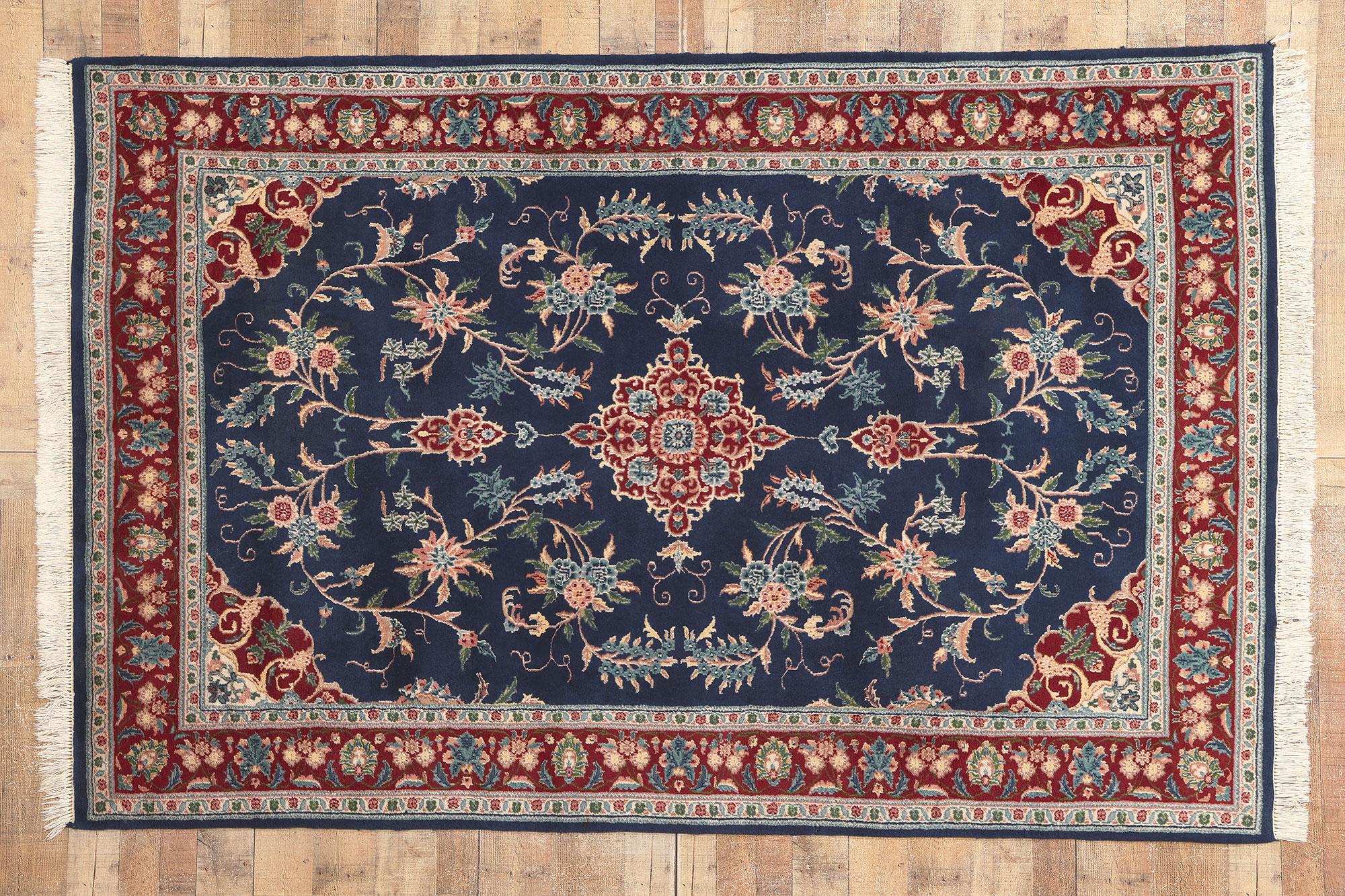 Vintage Indian Rug, Traditional Sensibility Meets Patriotic Flair For Sale 2