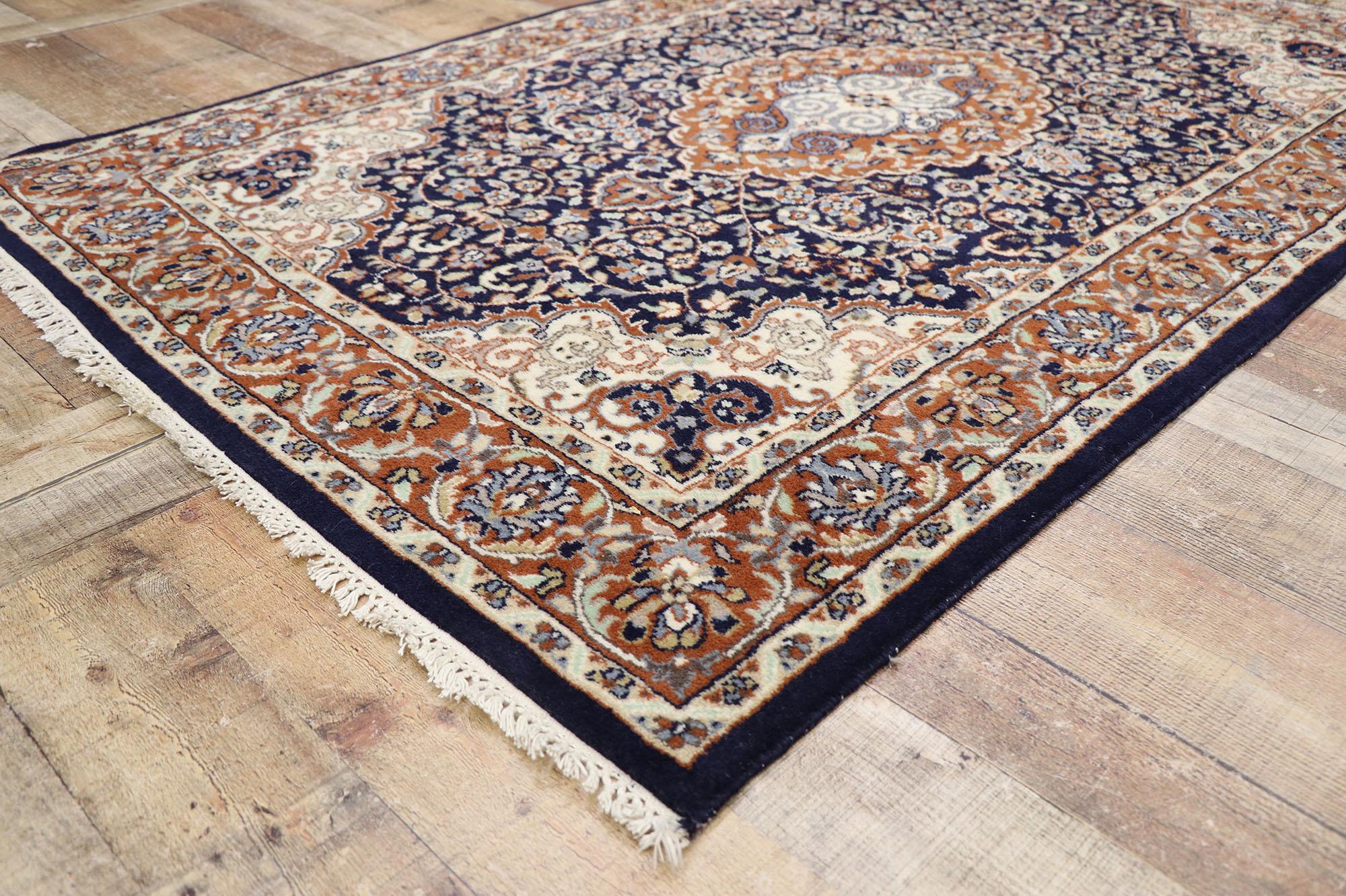 20th Century Vintage Indian Rug with Arabesque Dutch Renaissance Style For Sale