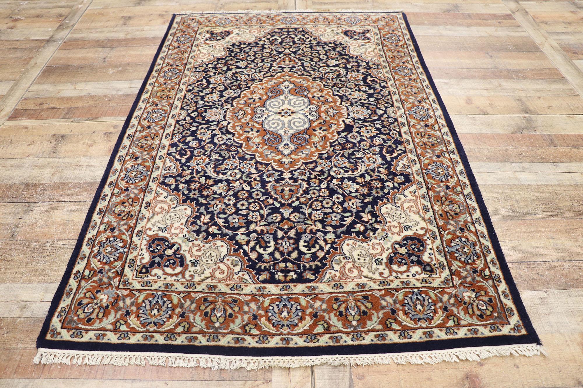 Wool Vintage Indian Rug with Arabesque Dutch Renaissance Style For Sale
