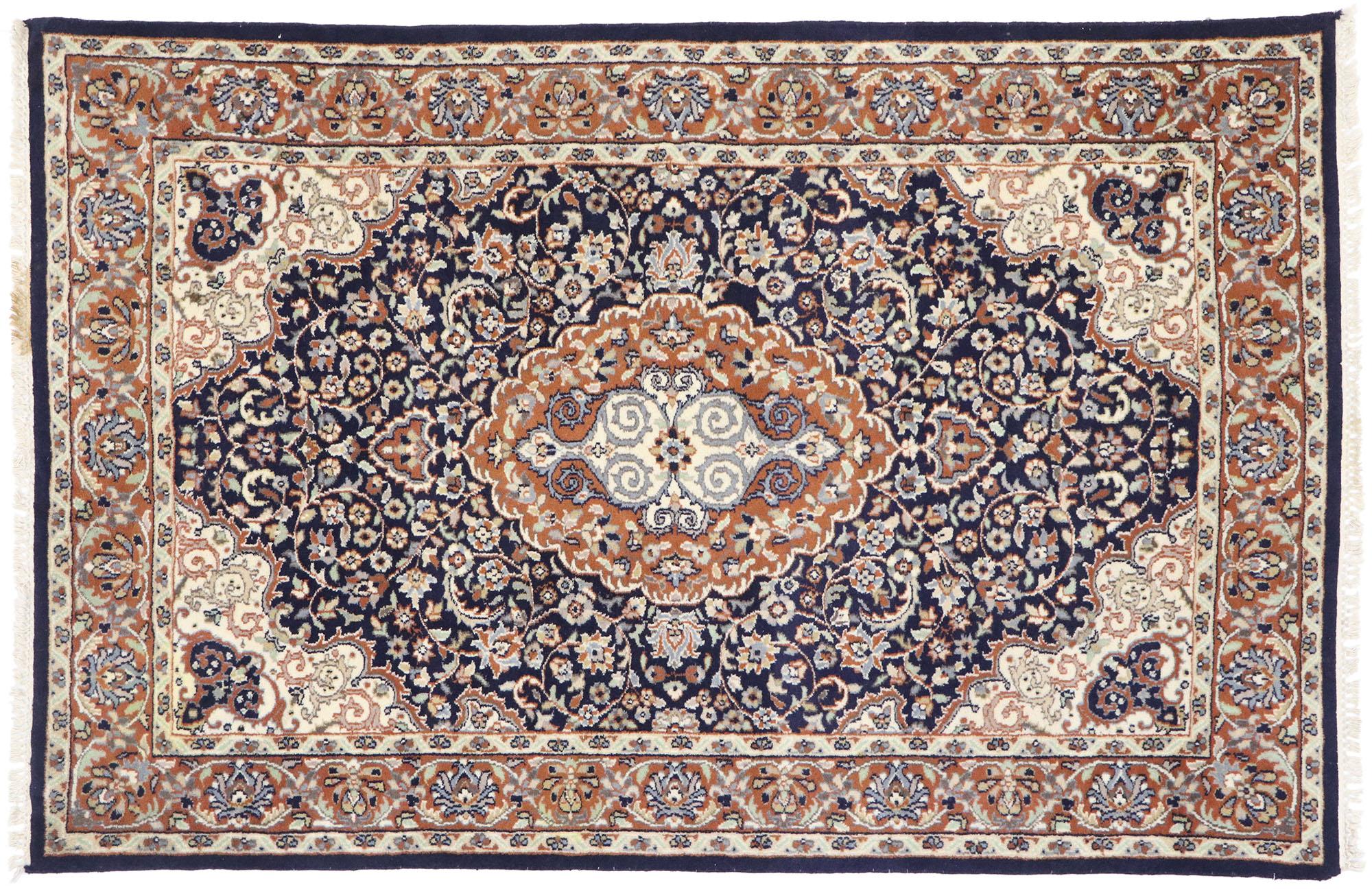 Vintage Indian Rug with Arabesque Dutch Renaissance Style For Sale 2