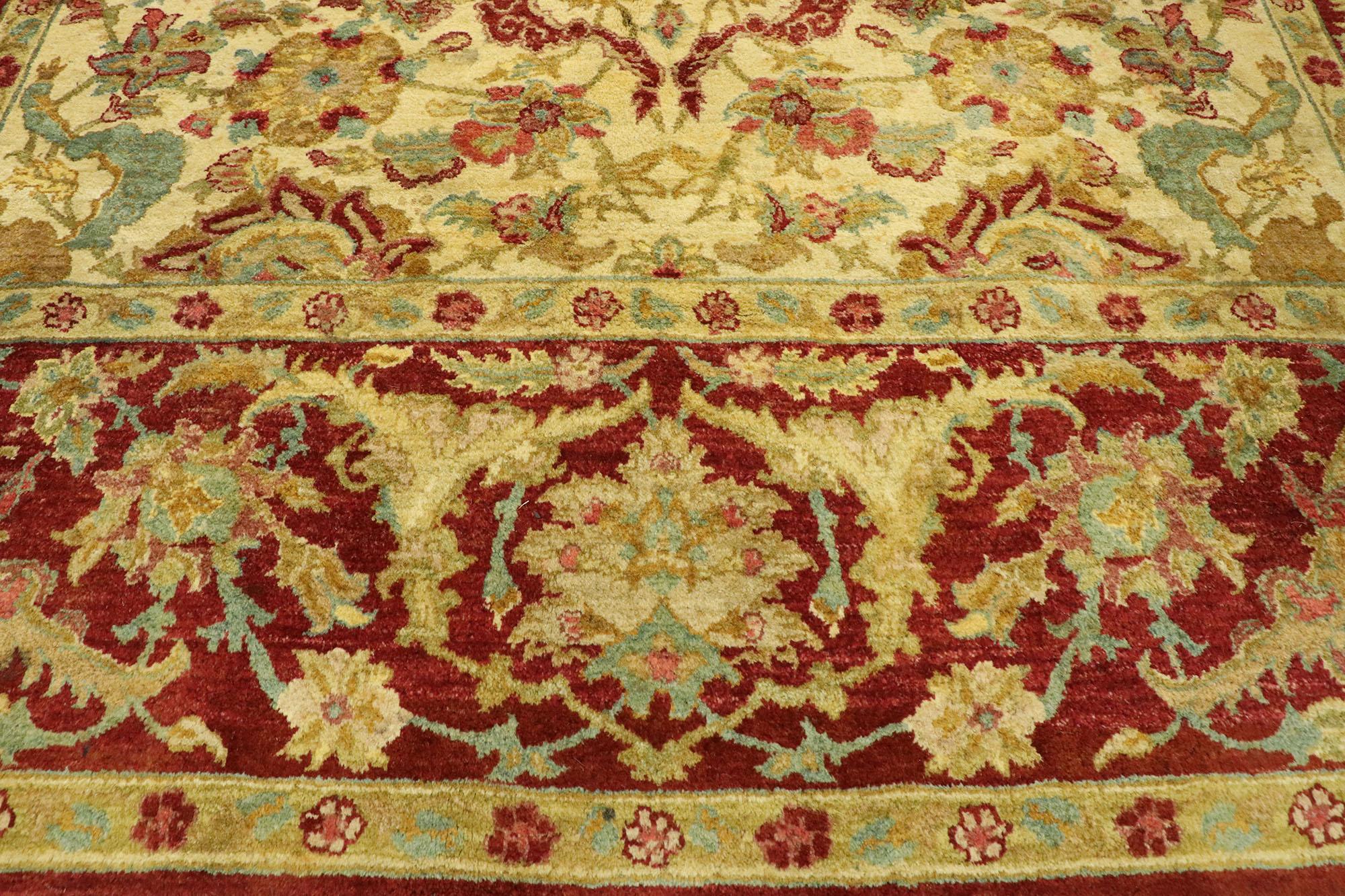 Indischer Vintage-Teppich im Arts & Crafts-Stil, inspiriert von William Morris (Handgeknüpft) im Angebot