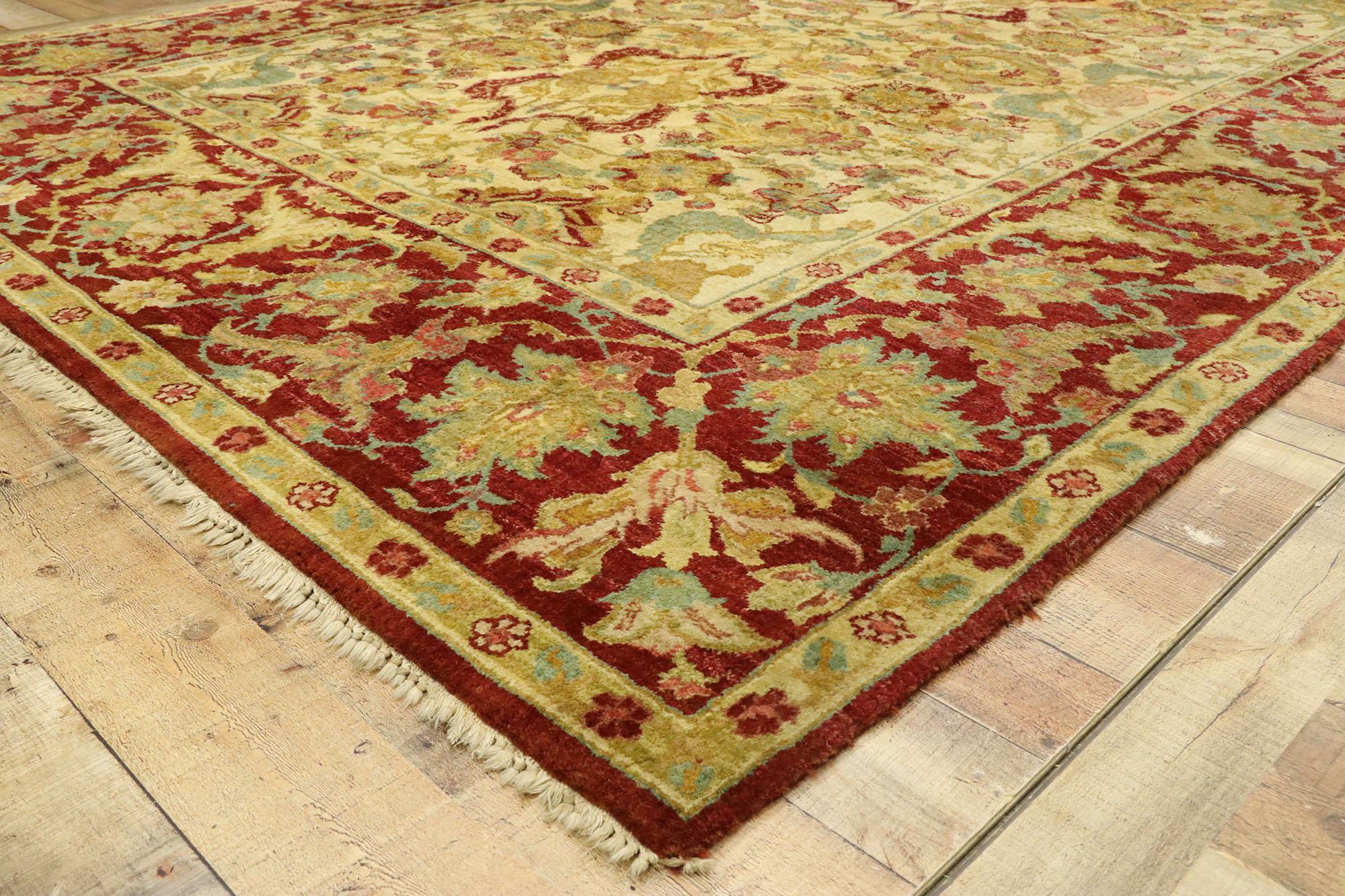 Hand-Knotted Vintage Indian Rug with Arts & Crafts Style Inspired by William Morris For Sale
