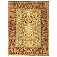 Retro Indian Rug with Arts & Crafts Style Inspired by William Morris