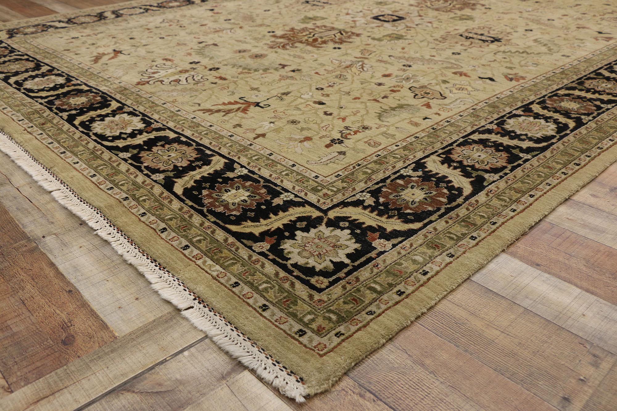 Wool Vintage Indian Rug with Classic Colonial Revival Style For Sale
