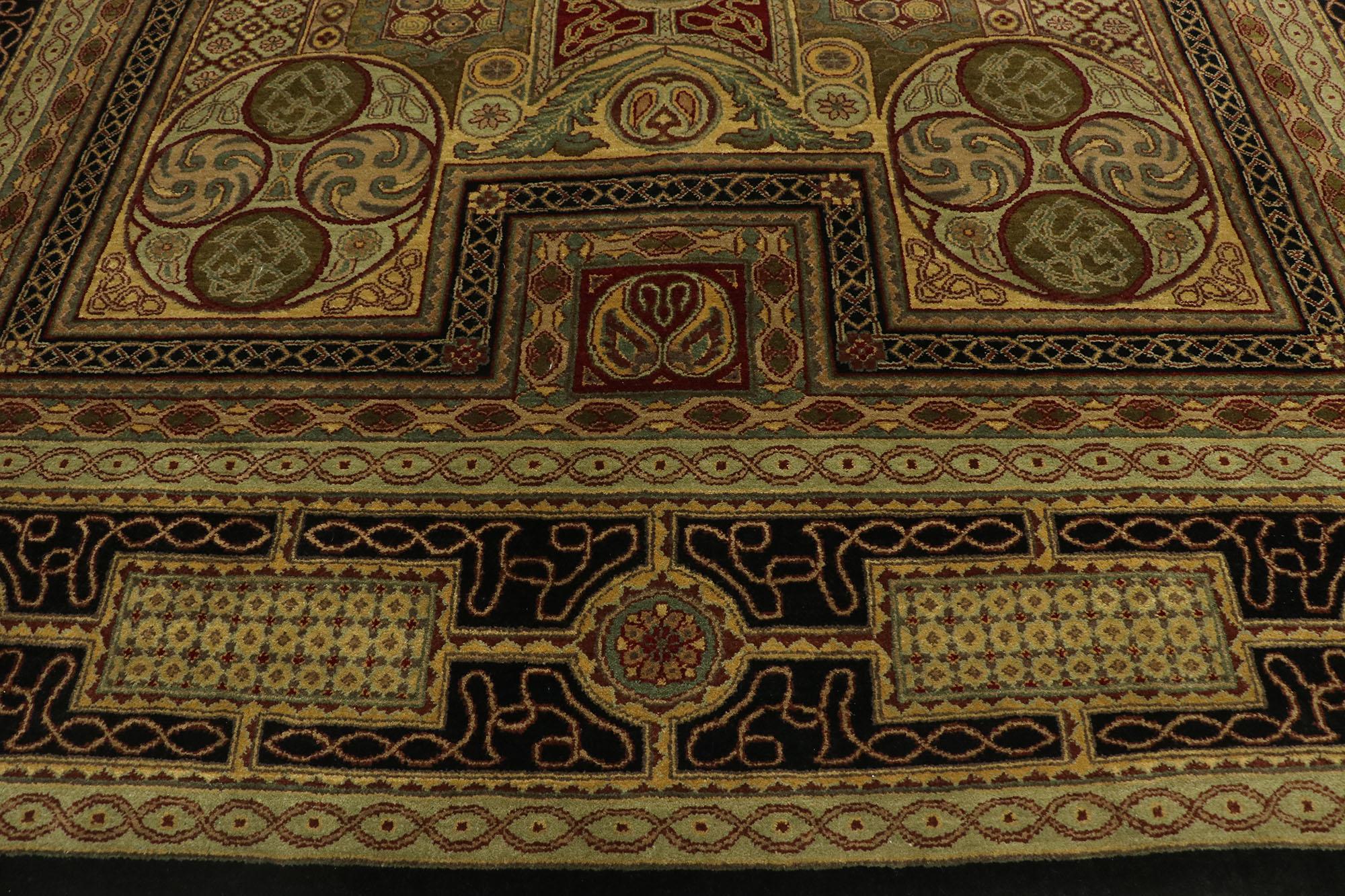 Indischer Teppich im königlichen Barockstil, Vintage im Zustand „Gut“ im Angebot in Dallas, TX