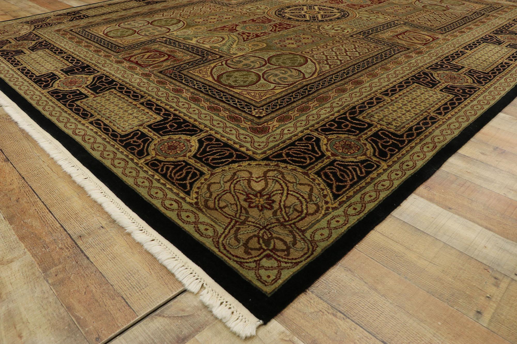 Indischer Teppich im königlichen Barockstil, Vintage (Wolle) im Angebot