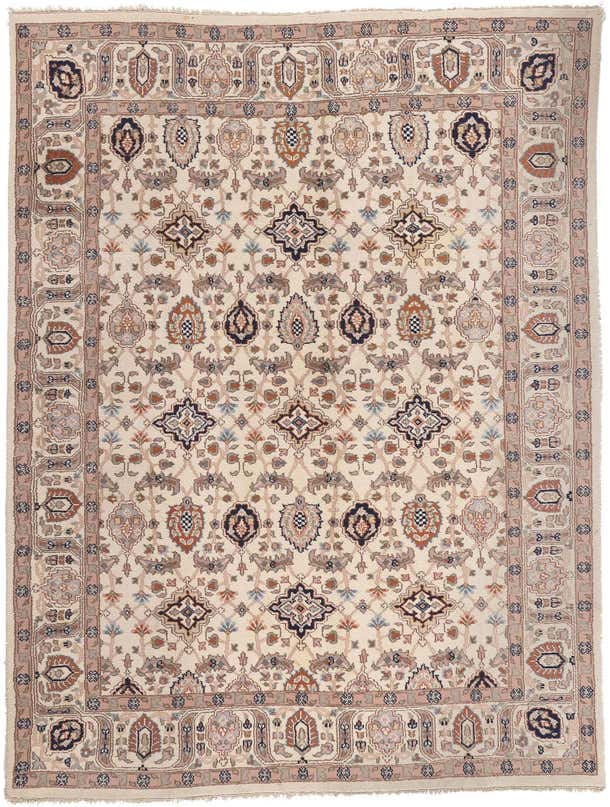 Vintage Indian Tabriz Rug, William and Mary Style Meets Transitional ...