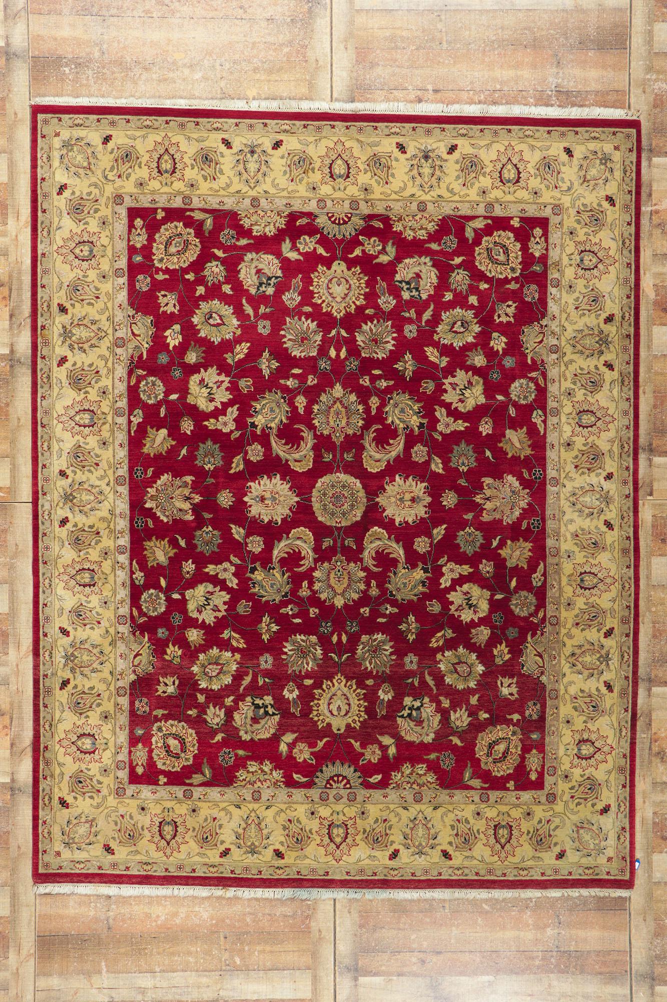 Noué à la main Tapis indien vintage de style victorien en vente