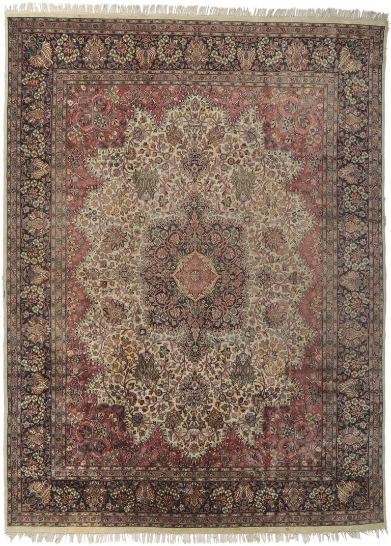 Vintage Indian Rug with Victorian Style For Sale at 1stDibs | victorian ...