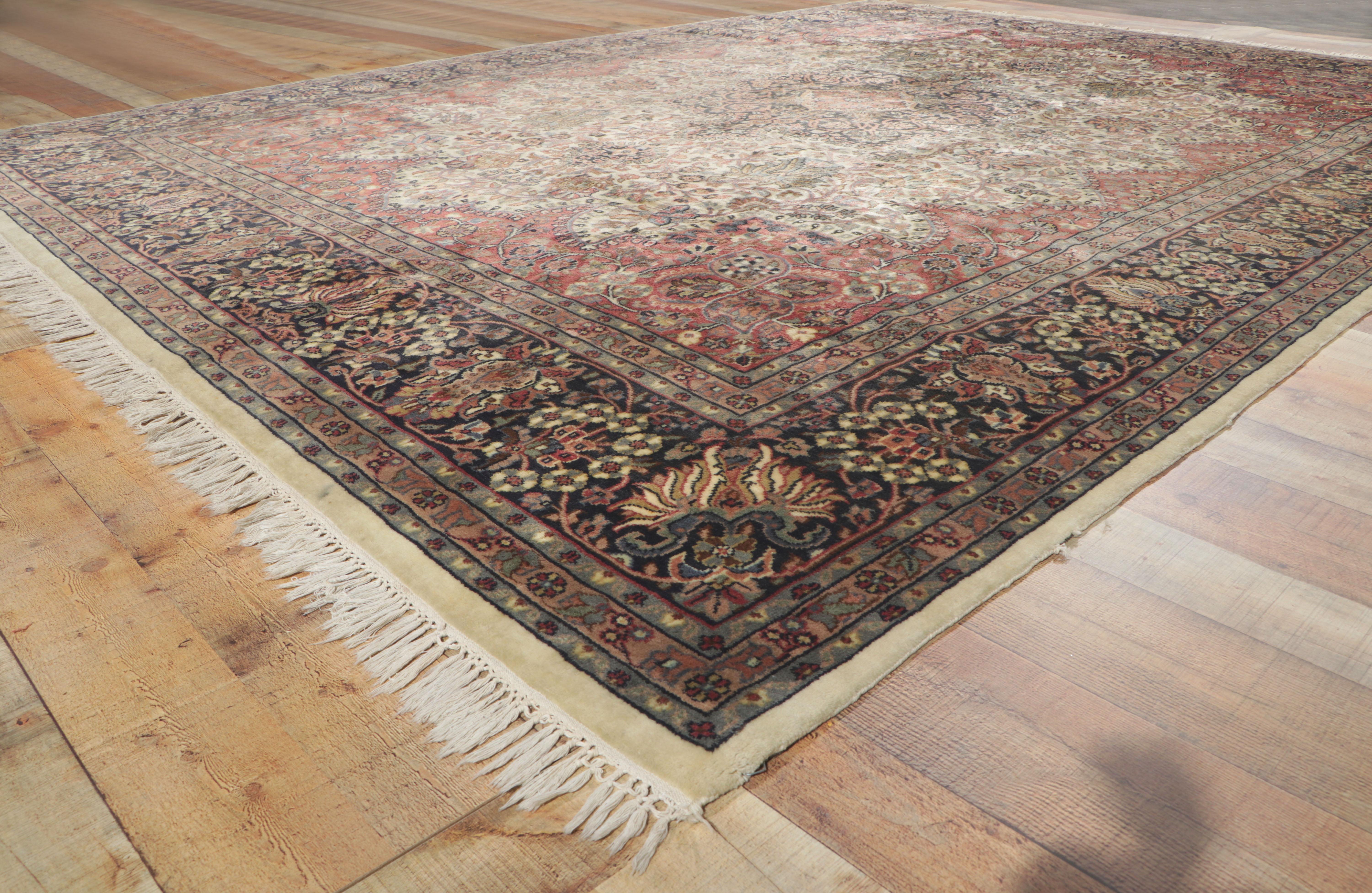 20th Century Vintage Indian Rug with Victorian Style For Sale