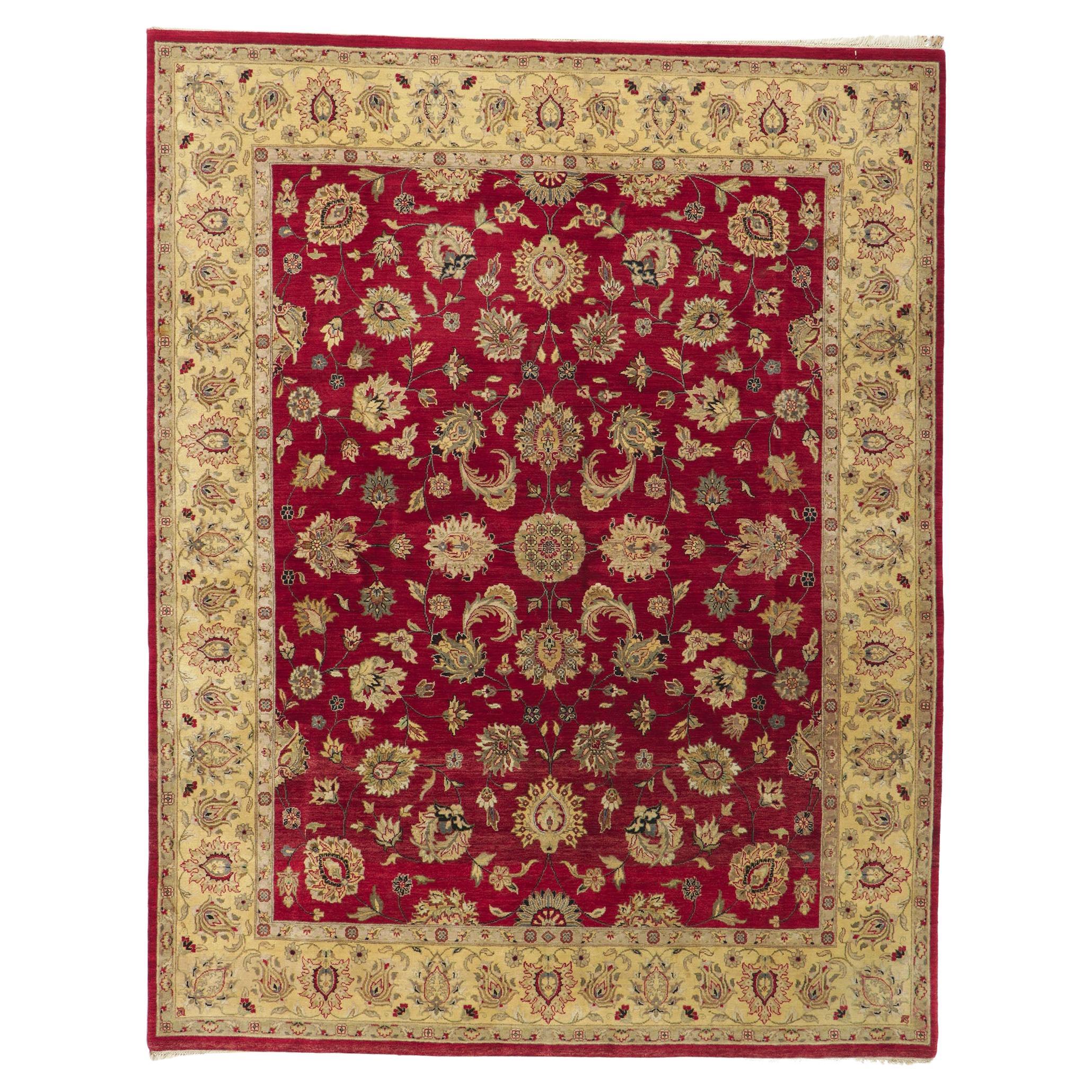 Vintage Indian Rug with Victorian Style For Sale