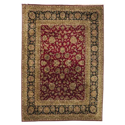 Vintage Embroidered Silk Rug with Victorian Gothic Style For Sale at ...
