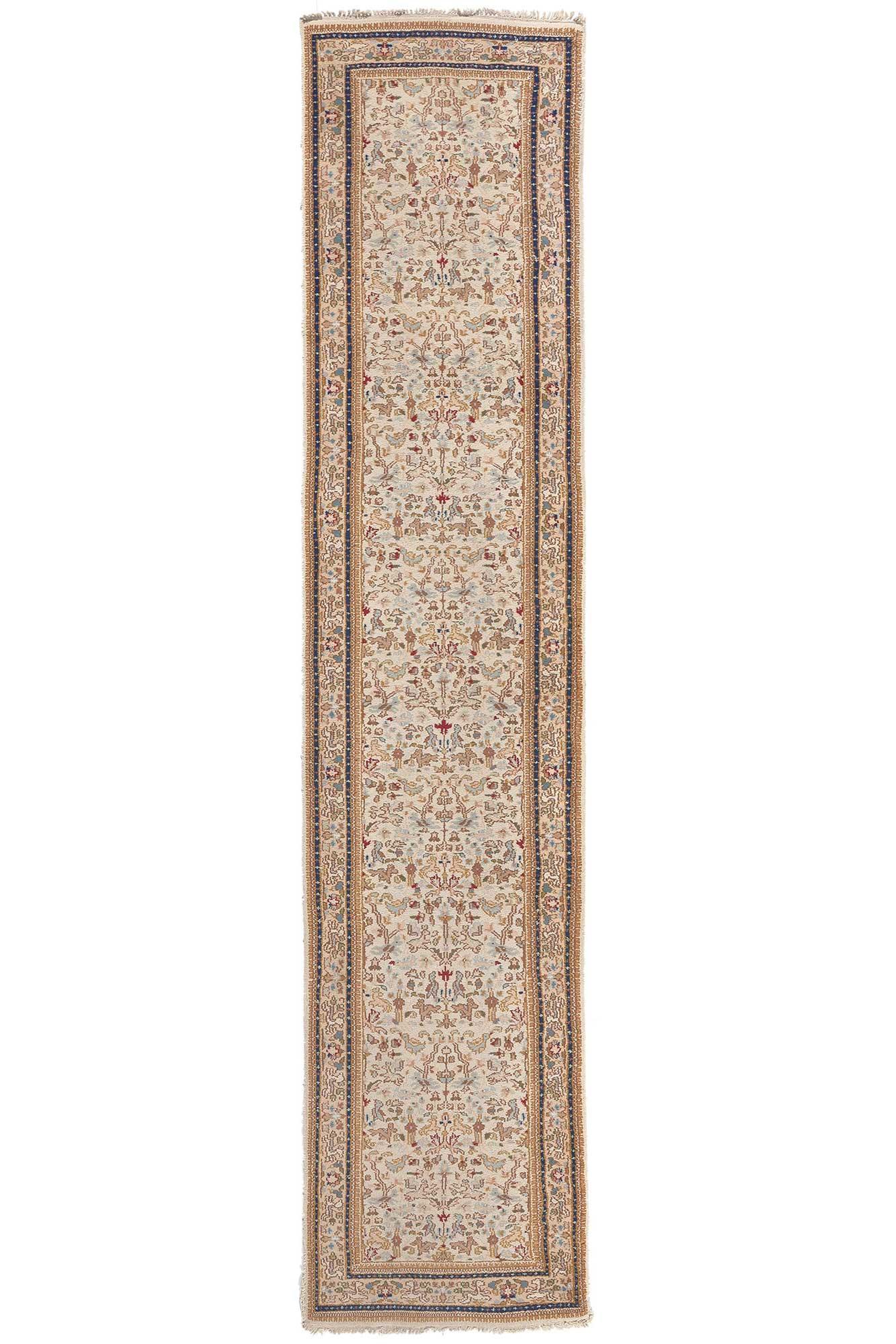 Vintage Indian Runner, Flora & Fauna Meet Earth-Tone Elegance For Sale 2