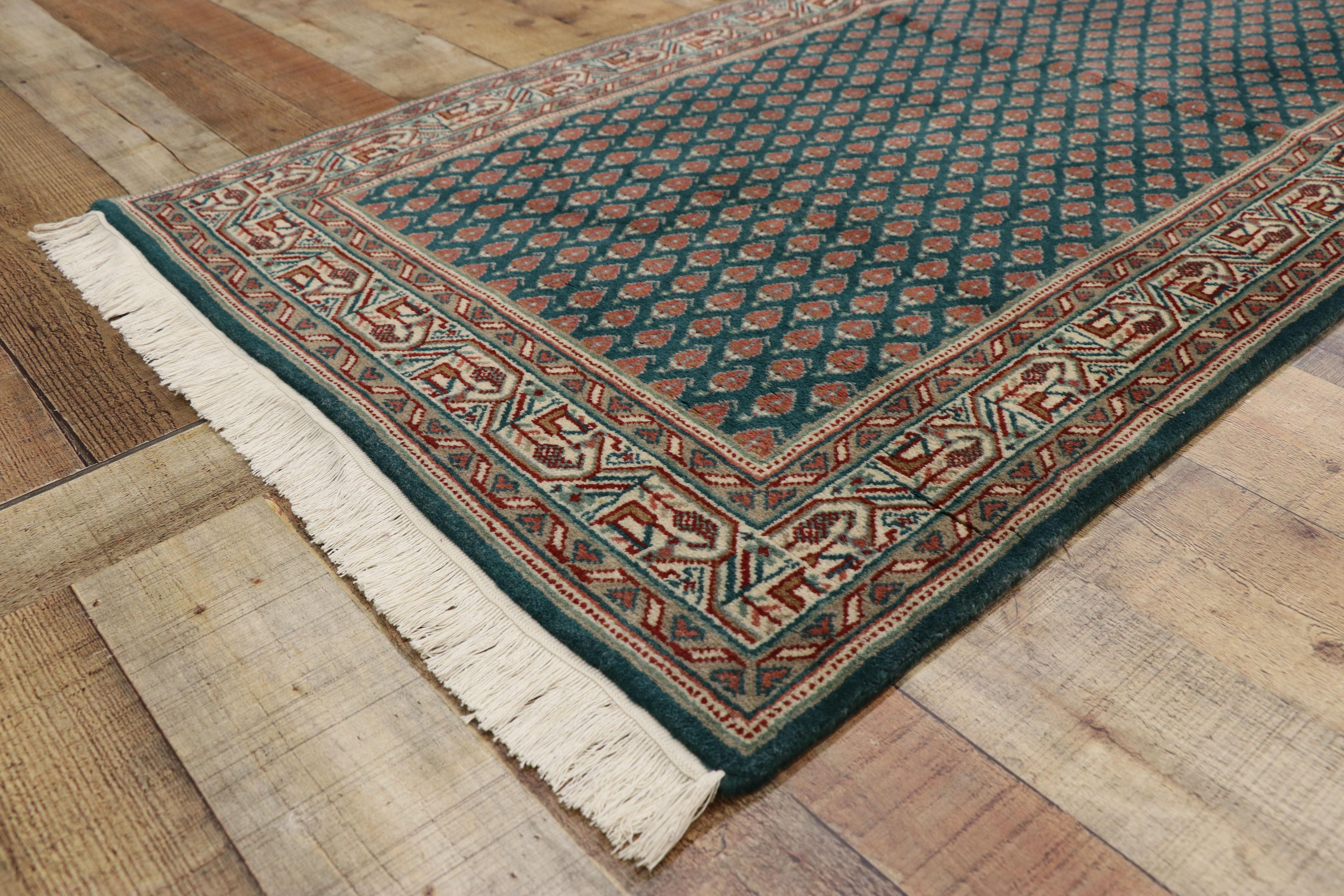 Wool Vintage Indian Runner with Old World Victorian Style For Sale
