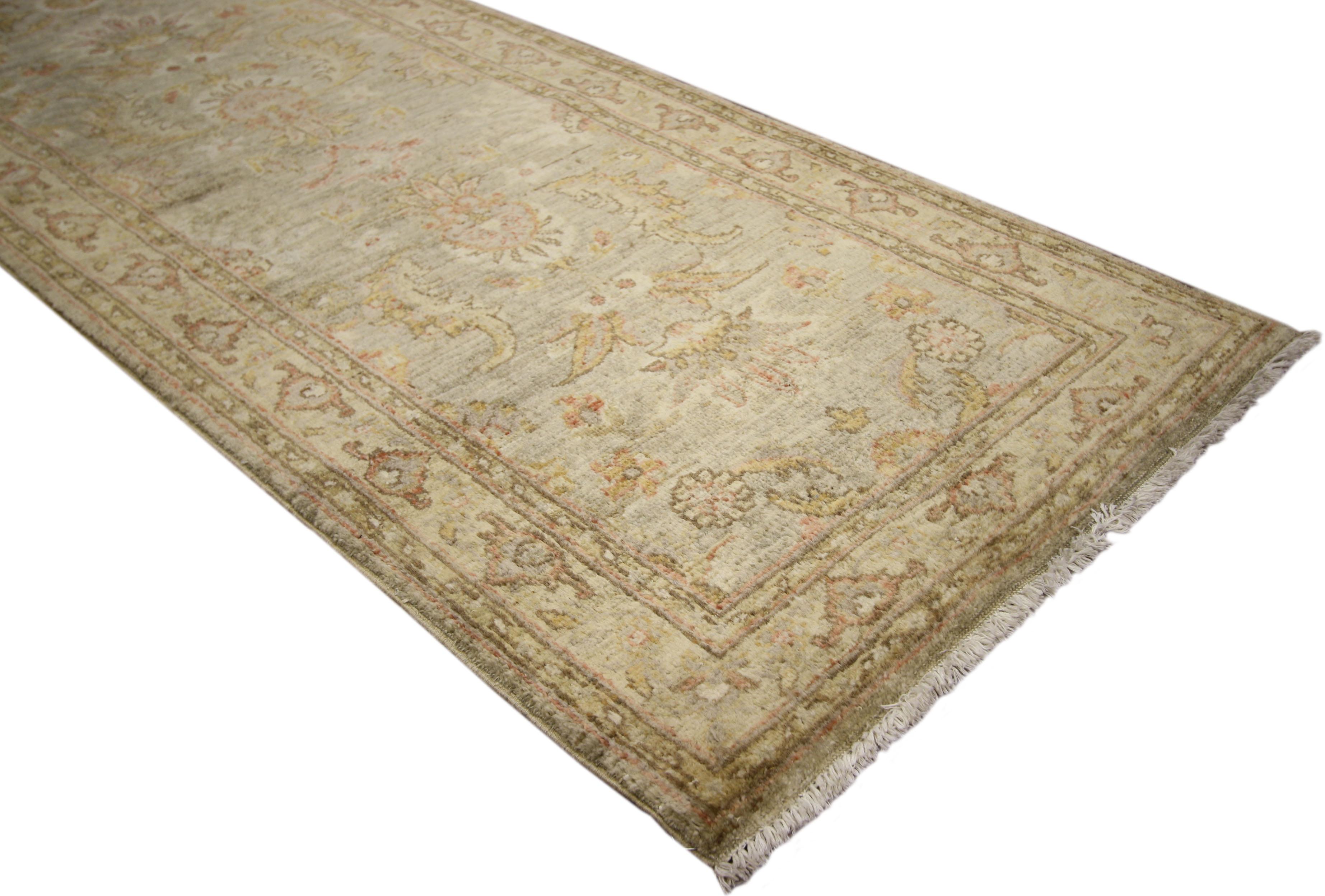 20th Century Vintage Indian Runner with Transitional Style, Hallway Runner For Sale