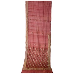 Robe de soirée indienne Sari mauve vintage pour rideaux