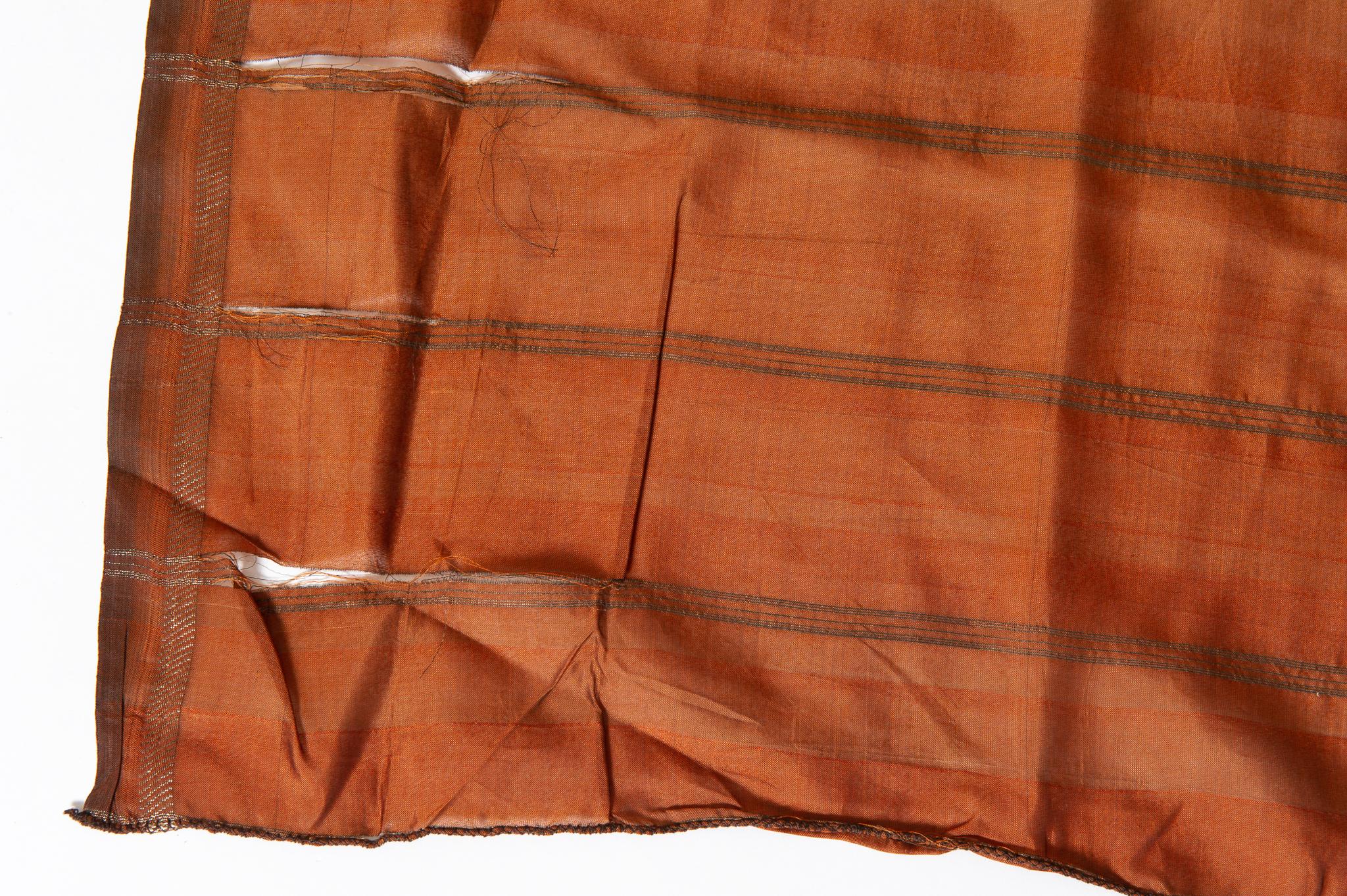 Vintage Indian Sari Tobacco Color with Rich Drawing for Curtains Also 3