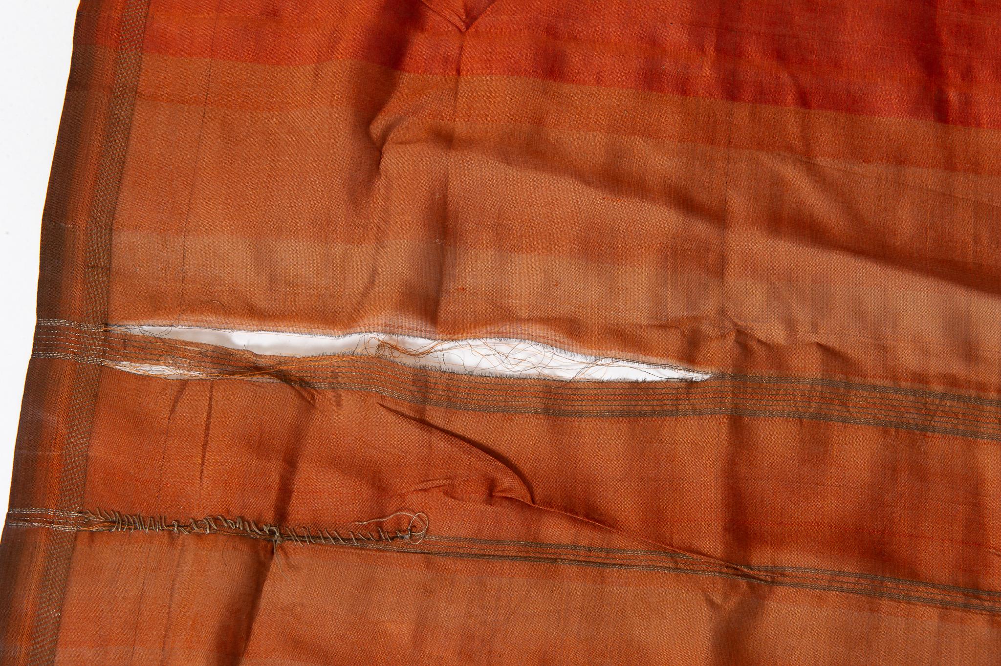 Vintage Indian Sari Tobacco Color with Rich Drawing for Curtains Also 5